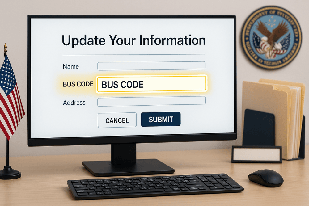 How to correct your BUS code if you've returned to a VACO office