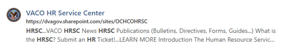 Search result for HRSC HR Hub