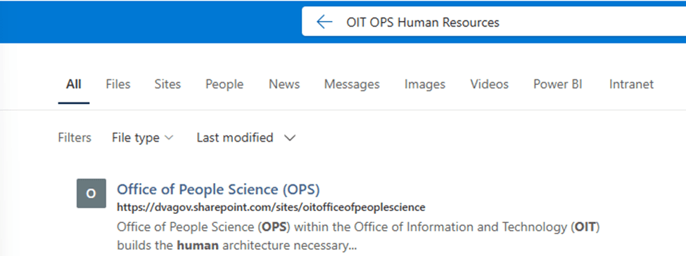 Search result for OIT OPS Human Resources