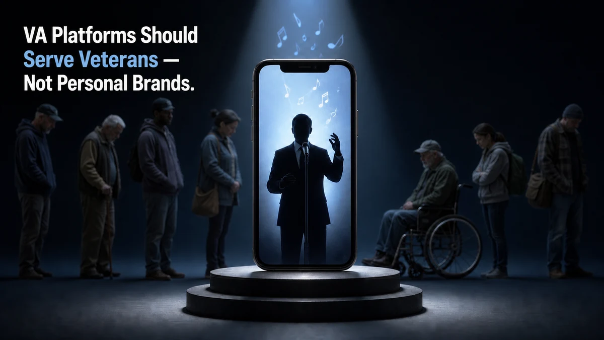 Doug Collins TikTok: VA platforms should serve Veterans, not personal brands, over a phone podium as Veterans wait