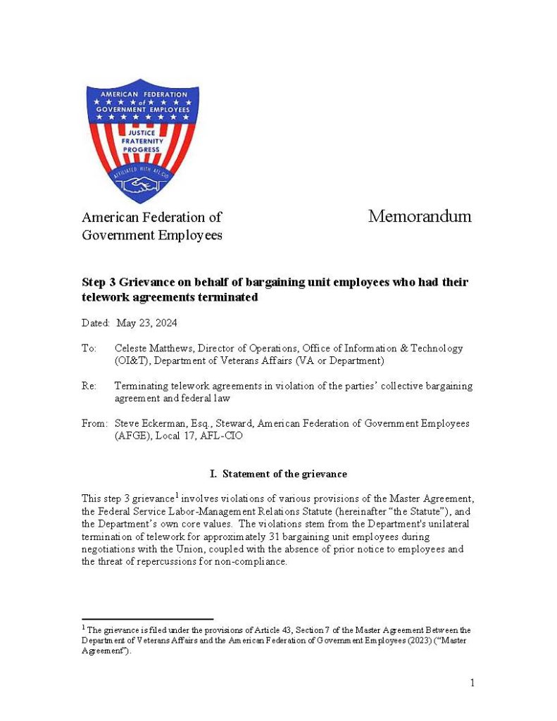 Telework Cancellation at OIT Page 1