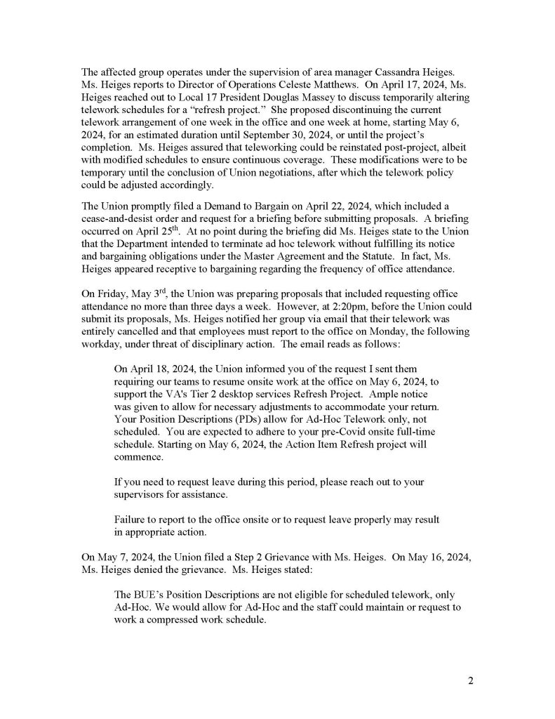 Telework Cancellation at OIT Page 2