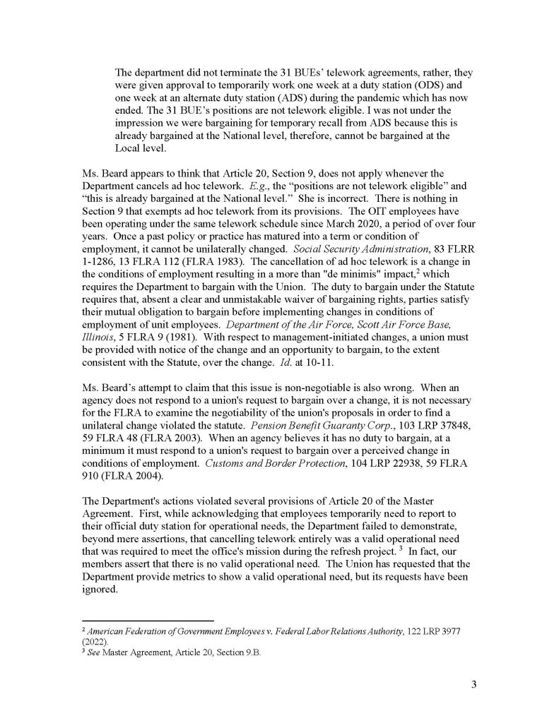 Telework Cancellation at OIT Page 3