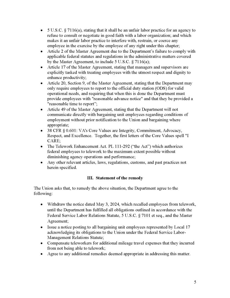 Telework Cancellation at OIT Page 5