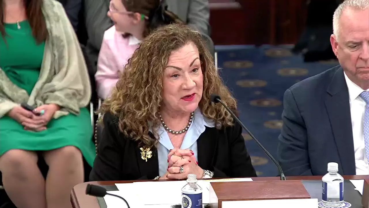 Maria Chapa Lopez addresses the Senate Veterans' Affairs Committee at her confirmation hearing