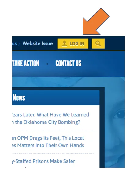 Login Top Right